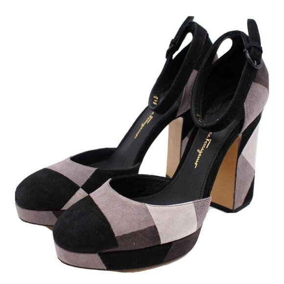 Salvatore Ferragamo 'Imperia' Colorblock Suede Pump Heels 8.5 B NIB $675 Shoes